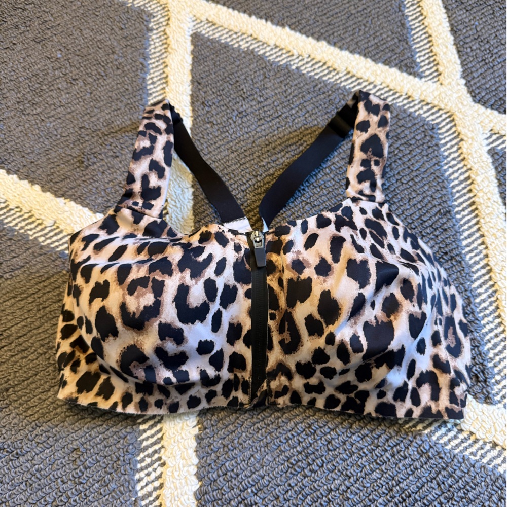 Leopard Print Bra with Black Accents